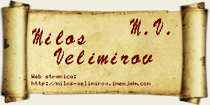 Miloš Velimirov vizit kartica